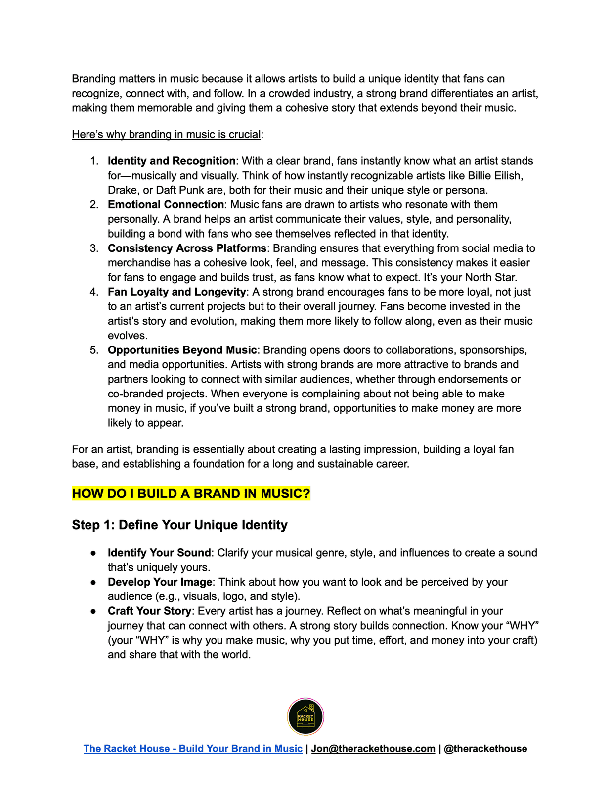 Music Branding Guide cover