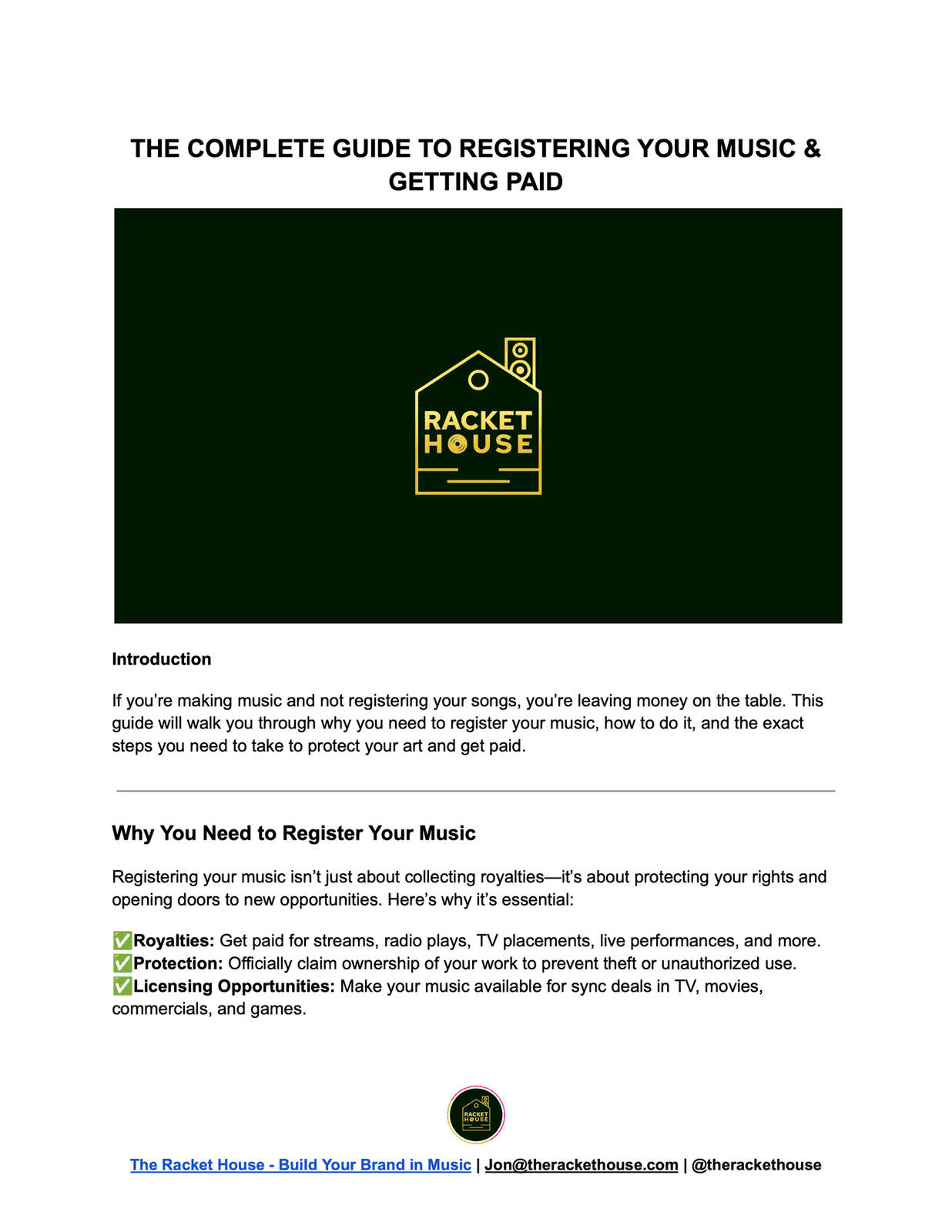 The Complete Guide to Registering Your Music & Getting Paid cover